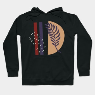 Abstract shapes lines and leaves digital design Hoodie